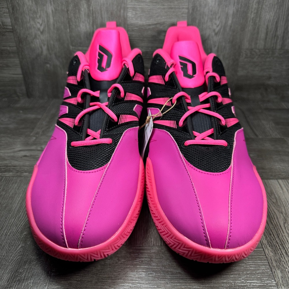 Adidas Dame Certified 3 Mens Size 18 Pink Black Basketball Sneakers NEW JI1545 - Picture 4 of 8